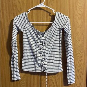long sleeve cropped shirt from aeropostale